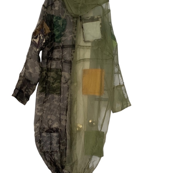 Translucent camo print hoodie duster. OS. - Picture 10 of 11